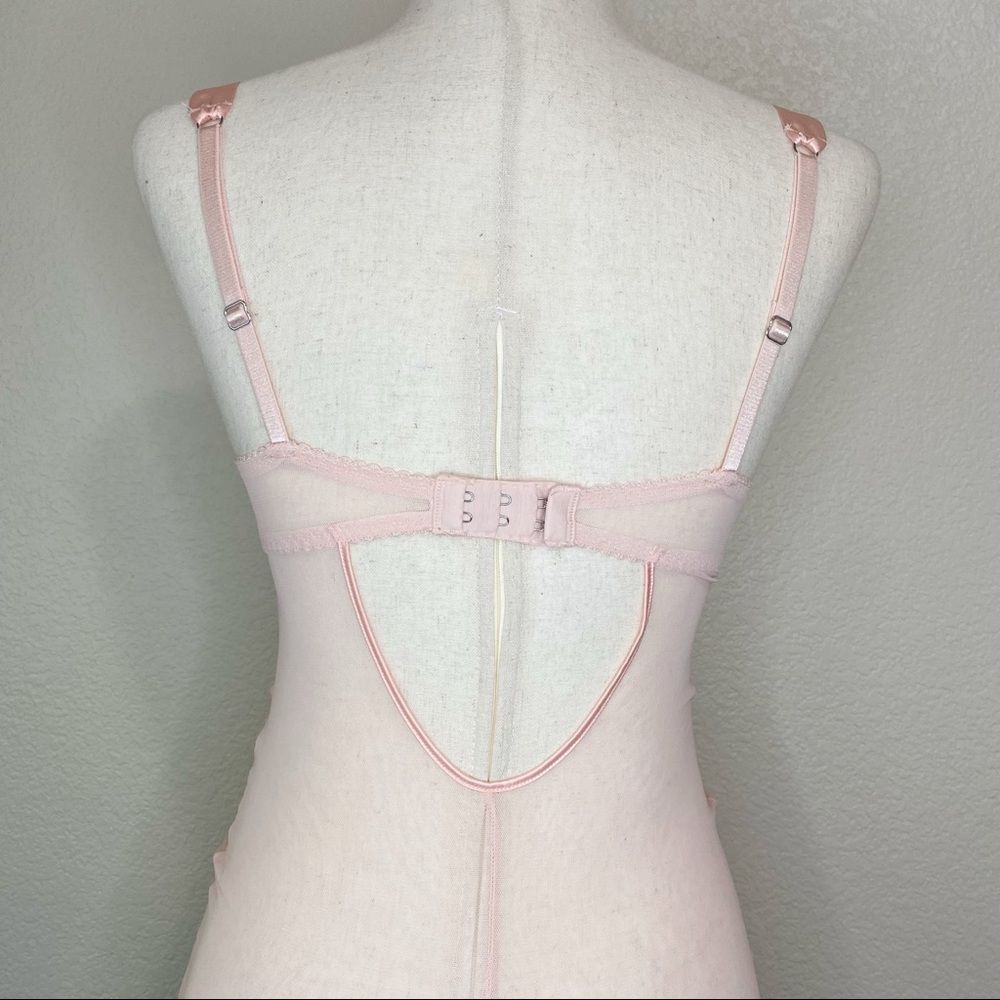 COPY - NWOT Victoria’s Secret 34B Pink Mesh Rhinestone Embellished Lingerie - Picture 8 of 11